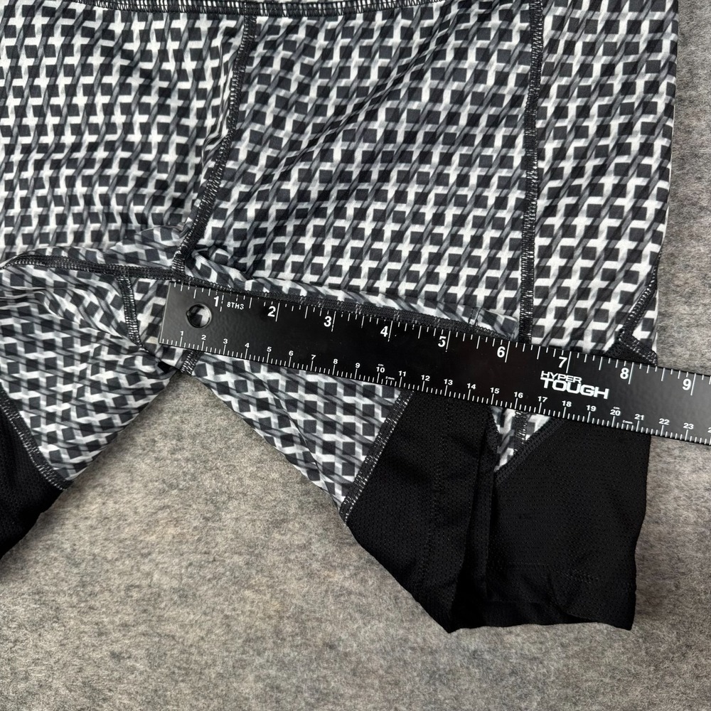 Athleta Vivid Velocity Bike Shorts 6" Zip Pocket Geometric Black Womens Small S - Picture 12 of 13